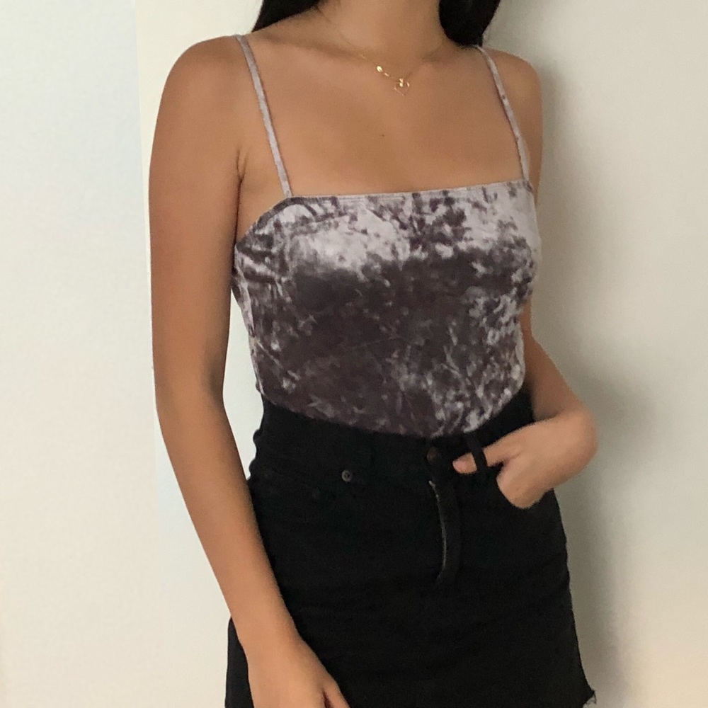Forever 21 Crushed Velvet Cami Bodysuit